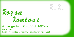 rozsa komlosi business card